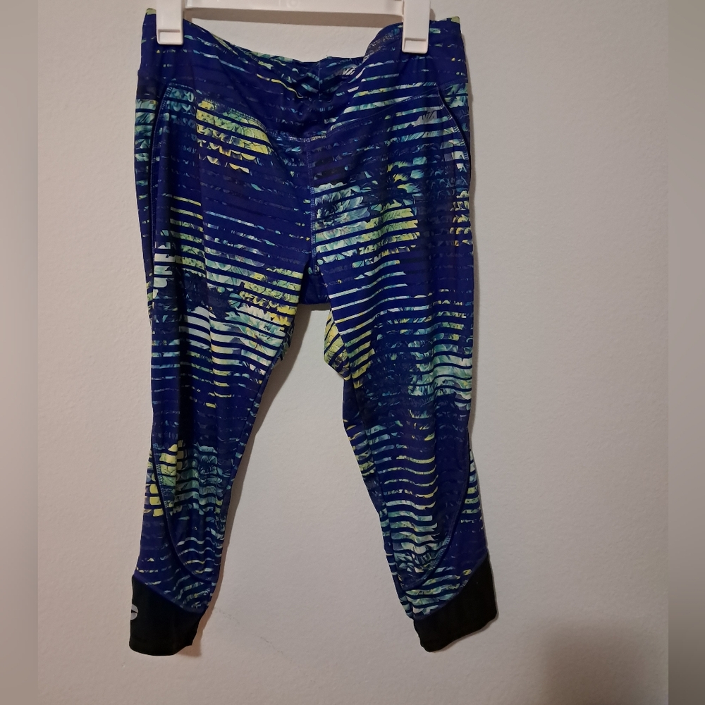 Avia Workout Leggings Activewear Workout Pants Womens Large Blue Black
